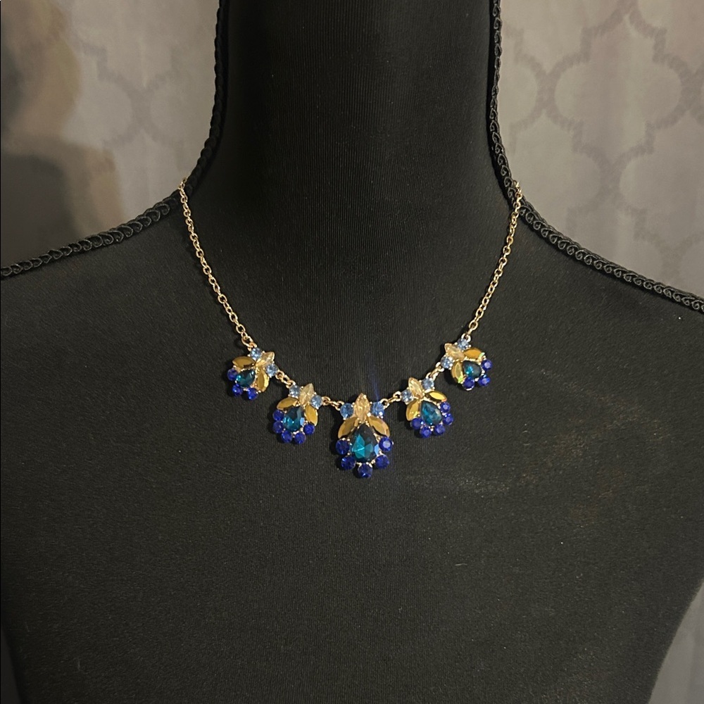 Monet Elegant Blue and Gold Necklace